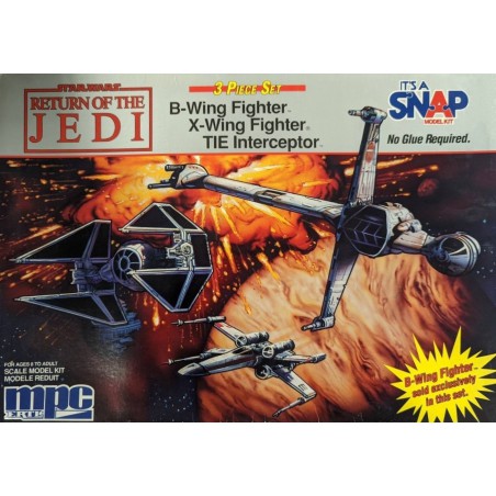 Star Wars Return of the Jedi Set 3pcs B-Wing/X-Wing/Tie Interceptor  MPC 8912