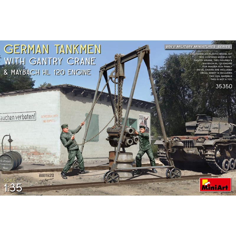 German Tankmen With Gantry Crane & Maybach HL120 Engine  -  MiniArt (1/35)