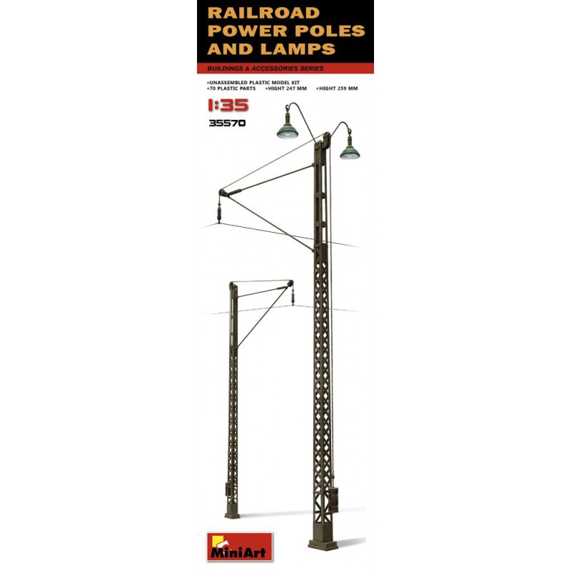 Railroad Power Poles & Lamps / Poteaux Electriques & Lampes  -  MiniArt (1/35)