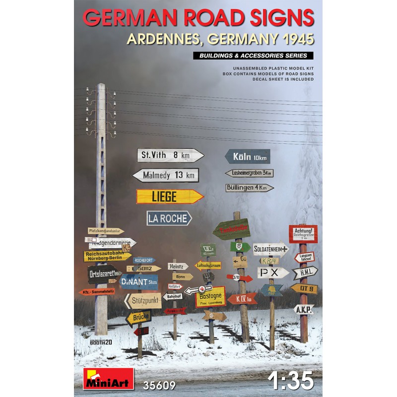 German Road Signs Ardennes-Germany 1945  -  MiniArt (1/35)