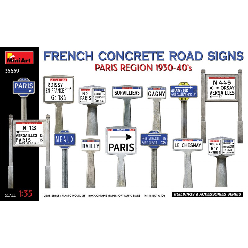 French Concrete Road Signs 1930-40's  -  MiniArt (1/35)