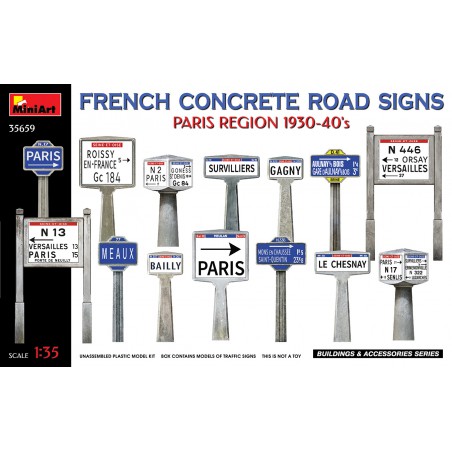 French Concrete Road Signs 1930-40's  -  MiniArt (1/35)