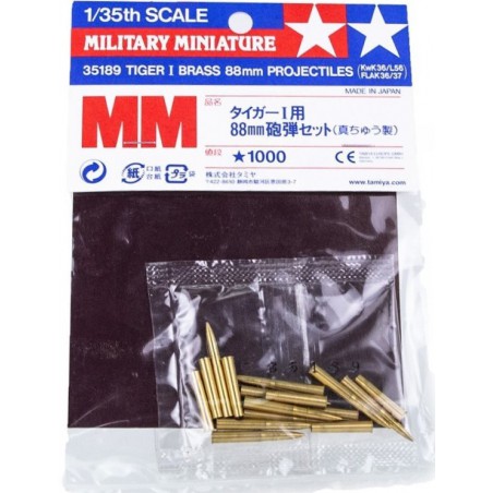 Tiger I Brass 88mm Projectiles  -  Tamiya (1/35)