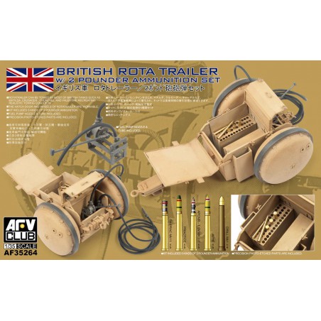 British Rota Trailer with 2 Pounder Ammunition Set  -  AFV Club (1/35)