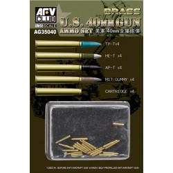 U.S. 40mm Gun Ammo Set Brass  -  AFV Club (1/35)