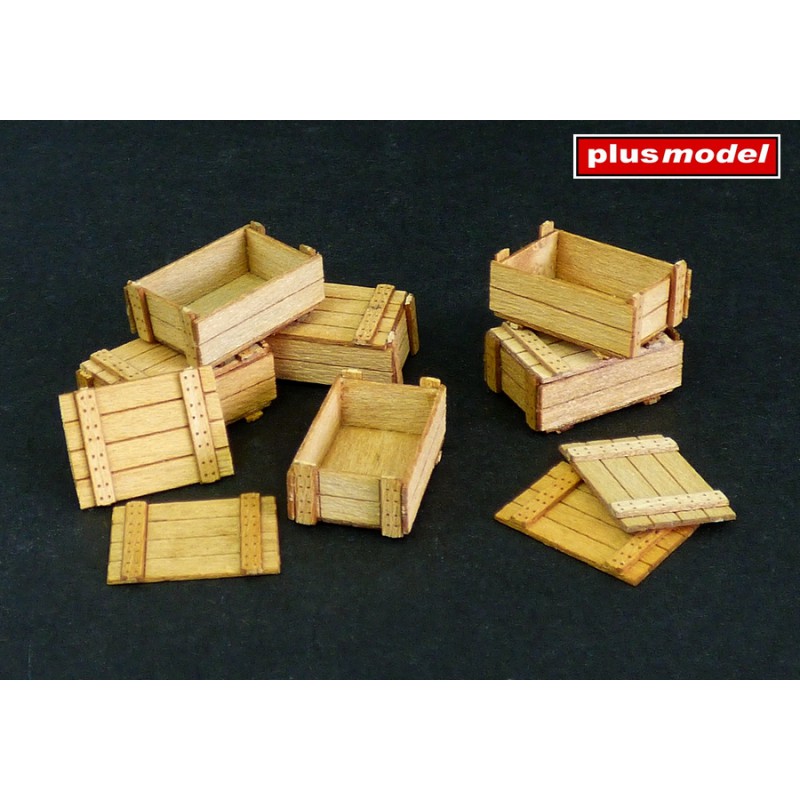 Wooden Boxes "Real Wood" 6pcs  -  Plus Model (1/35)