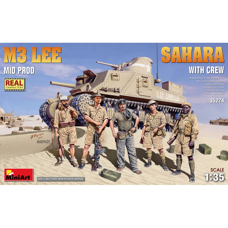 M3 Lee Mid. Prod. with Crew (Real Characters) "Sahara"  -  MiniArt (1/35)