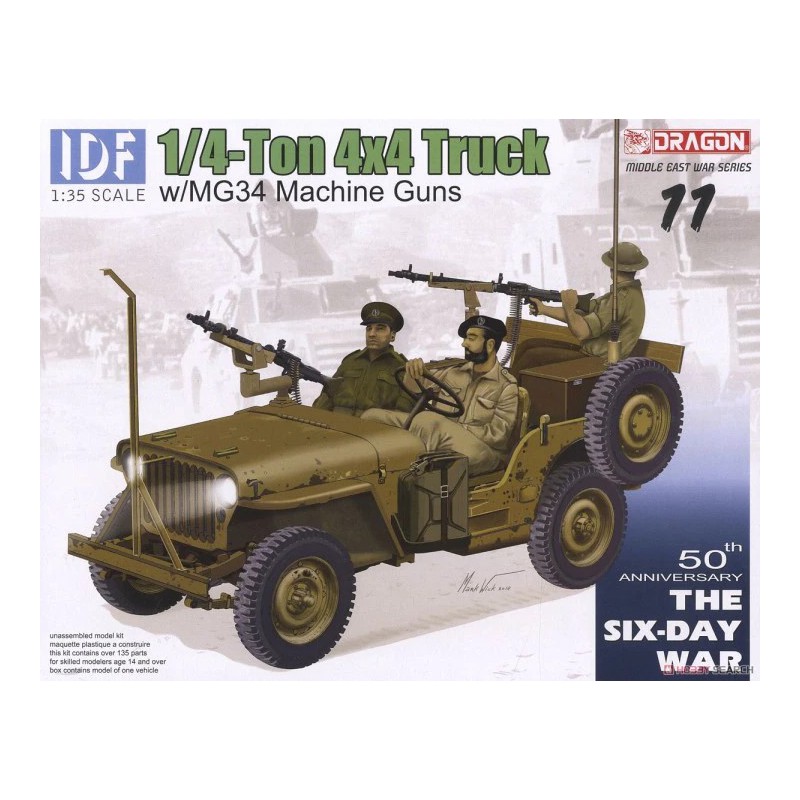 Jeep Willys 1/4 Ton 4x4 with MG34 Machine Gun IDF  -  Dragon (1/35)