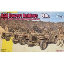 SAS Desert Raiders 3 Patrol Vehicles with Commander & 6 Crews  -  Dragon (1/35)