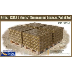 British L31A3 2 Shells 105mm Ammo Boxes with Pallat Set  -  Gecko Models (1/35)
