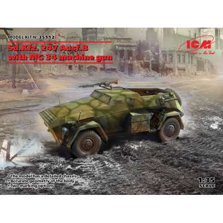 Sd.Kfz.247 Ausf.B with MG34 Machien Gun  -  ICM (1/35)