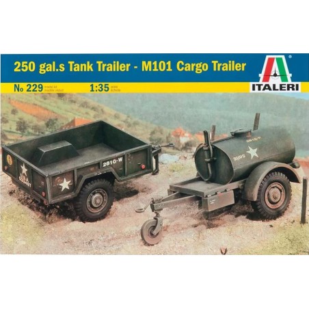 250Gal.s Tank Trailer & M101 Cargo Trailer  -  Italeri (1/35)