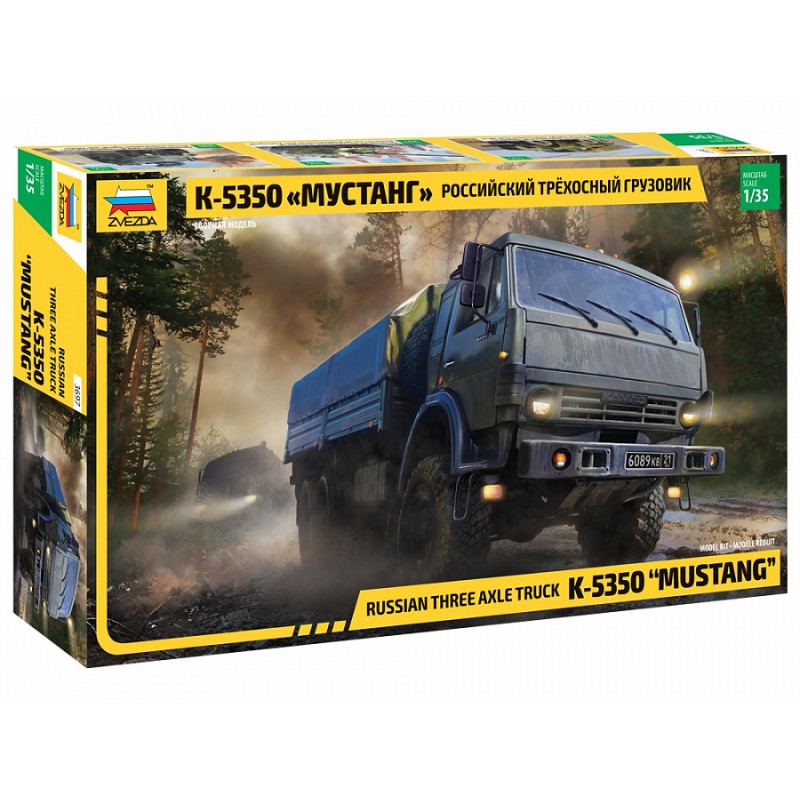 KamAZ K-5350 "Mustang" Russian 3 Axle Truck  -  Zvezda (1/35)