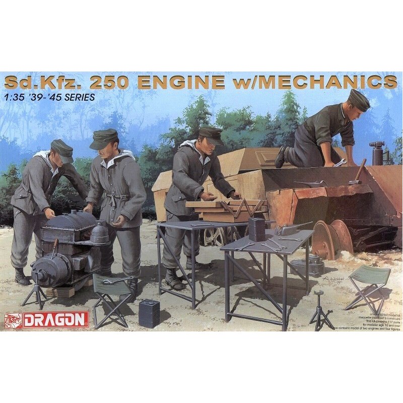 Sd.Kfz.250 Engine with Mechanics  -  Dragon (1/35)