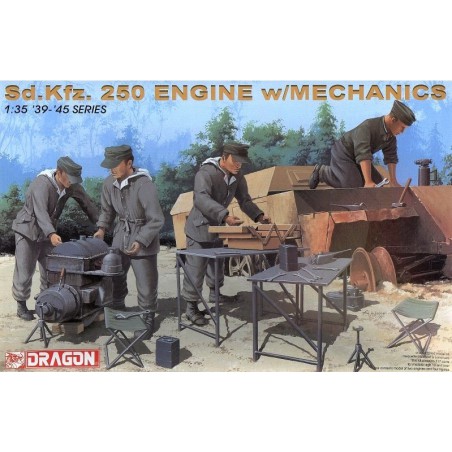 Sd.Kfz.250 Engine with Mechanics  -  Dragon (1/35)