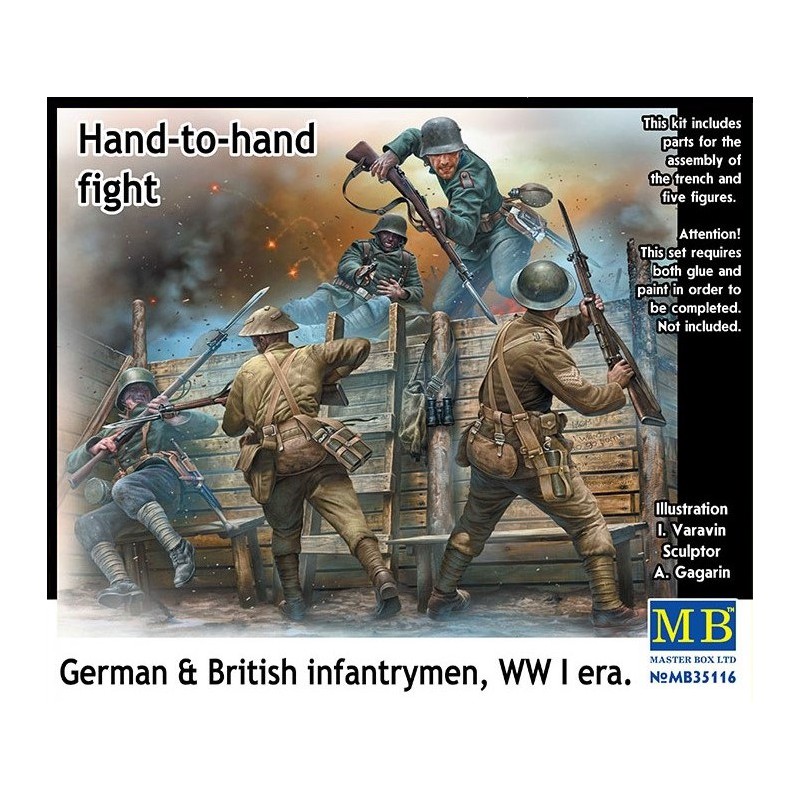 German & British Infantry Hand to Hand Fight (WWI era)  -  Master Box (1/35)