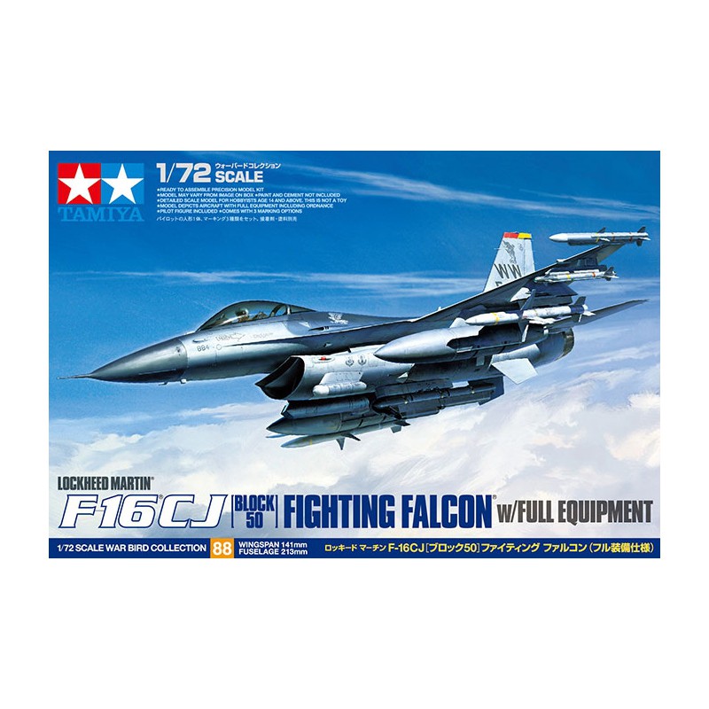 Lockheed Martin F-16CJ (Block 50) Fighting Falcon w/Full Equipment  -  Tamiya (1/72)