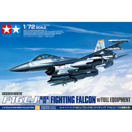 Lockheed Martin F-16CJ (Block 50) Fighting Falcon w/Full Equipment  -  Tamiya (1/72)