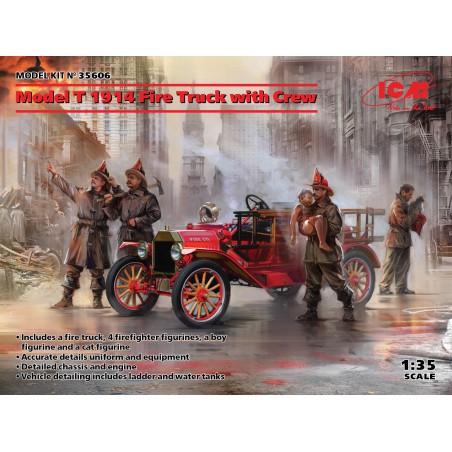 Ford Model T 1914 Fire Truck with Crew  -  ICM (1/35)