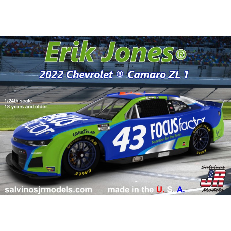 Chevrolet Camaro ZL1 n°43 Eric Jones "Focus Factor" 2022  -  Salvinos (1/24)