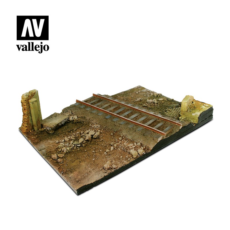 Country Road Cross with Railway 31x21cm  -  Vallejo (1/35)