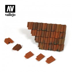 Damaged Roof Section & Tiles  -  Vallejo (1/35)