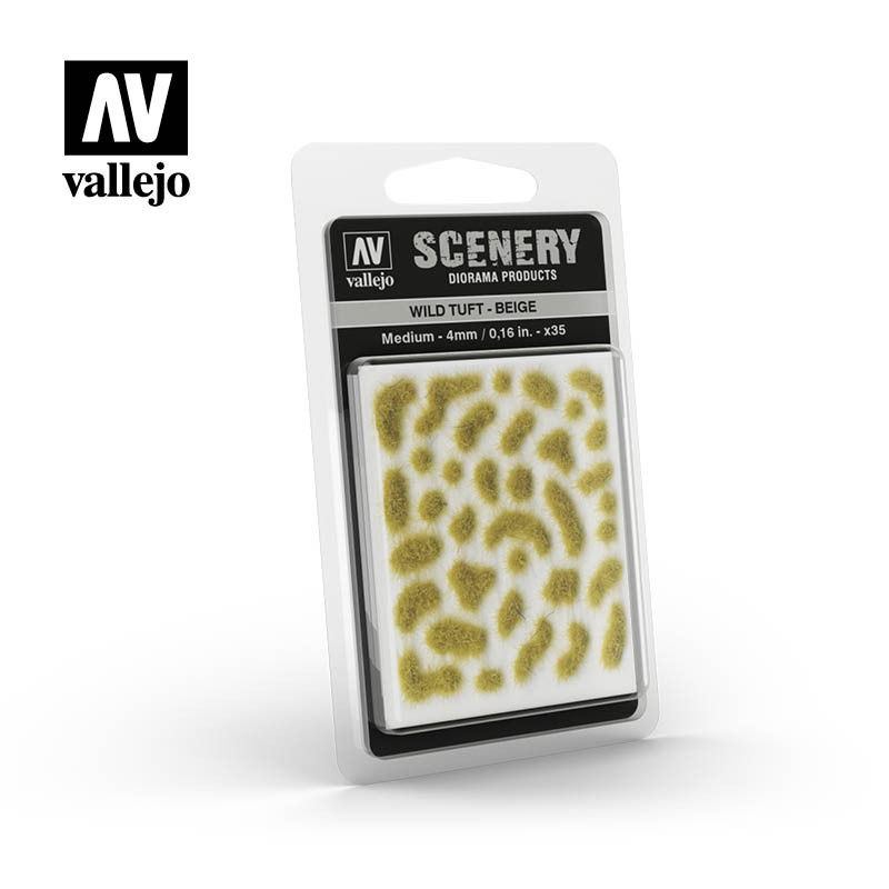 Scenery Diorama Products Vallejo - Wild Tuft / Beige / Medium 4mm (35pcs)