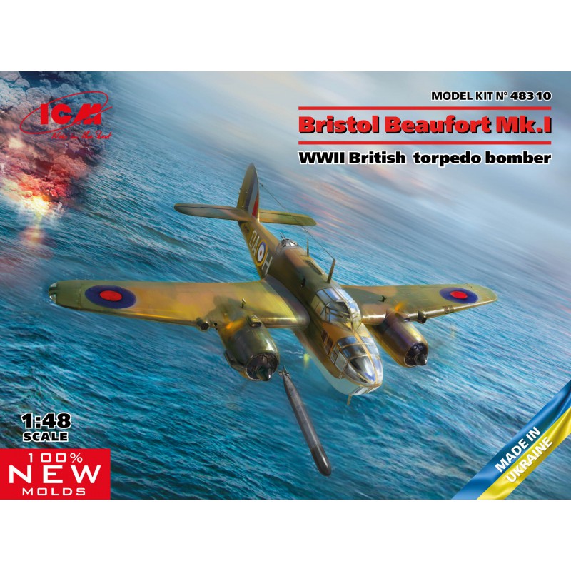 Bristol Beaufort Mk.I (WWII British Torpedo Bomber)  -  ICM (1/48)