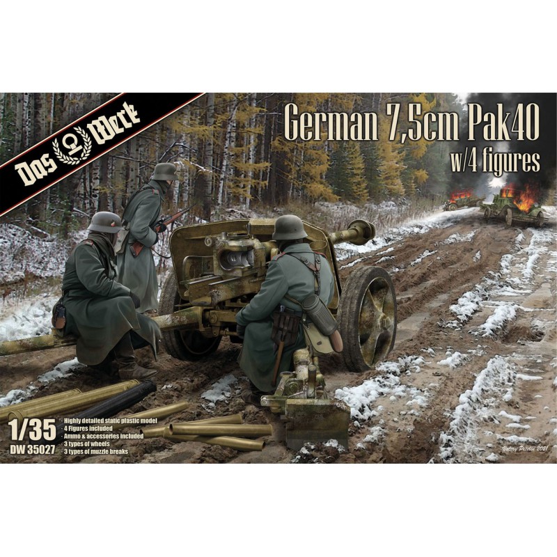 German 7,5cm Pak40 with 4 Figures  -  Das Werk (1/35)