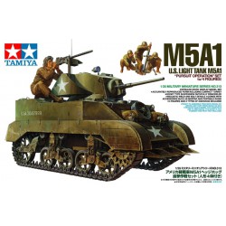 M5A1 U.S. Light Tank "Pursuit Operation" Set with 4 Figures"  -  Tamiya (1/35)