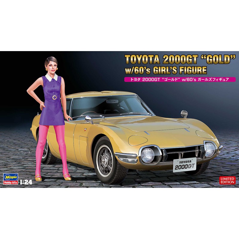 Toyota 2000GT Gold with 60's Girl's Figure  -  Hasegawa (1/24)