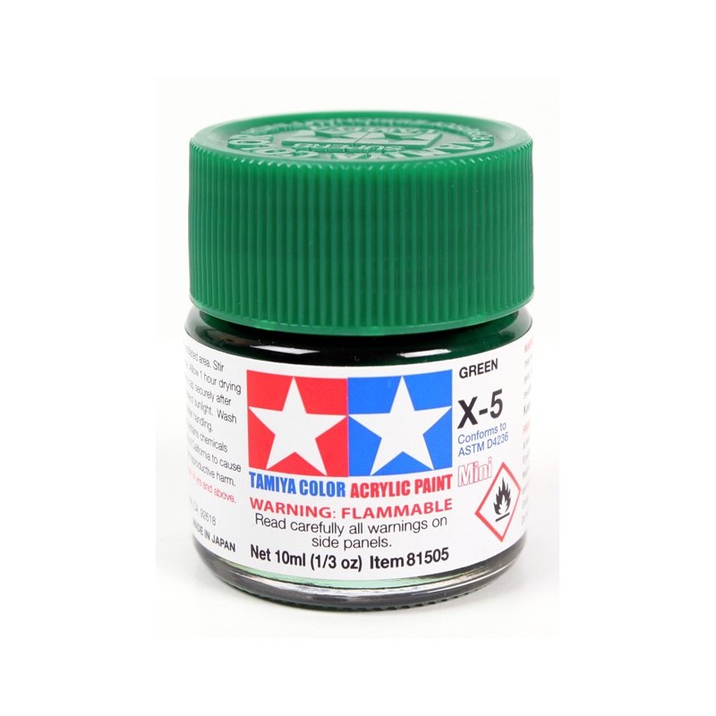 Tamiya Color Acrylic Paint Mini 10ml  -  X-5 Green