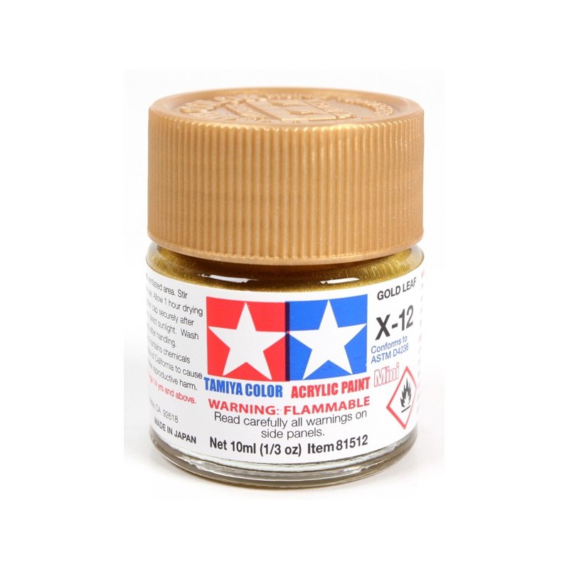 Tamiya Color Acrylic Paint Mini 10ml  -  X-12 Gold Leaf