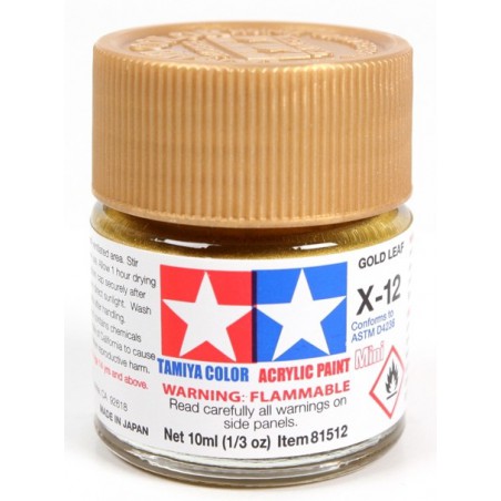 Tamiya Color Acrylic Paint Mini 10ml  -  X-12 Gold Leaf