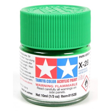 Tamiya Color Acrylic Paint Mini 10ml  -  X-28 Park Green