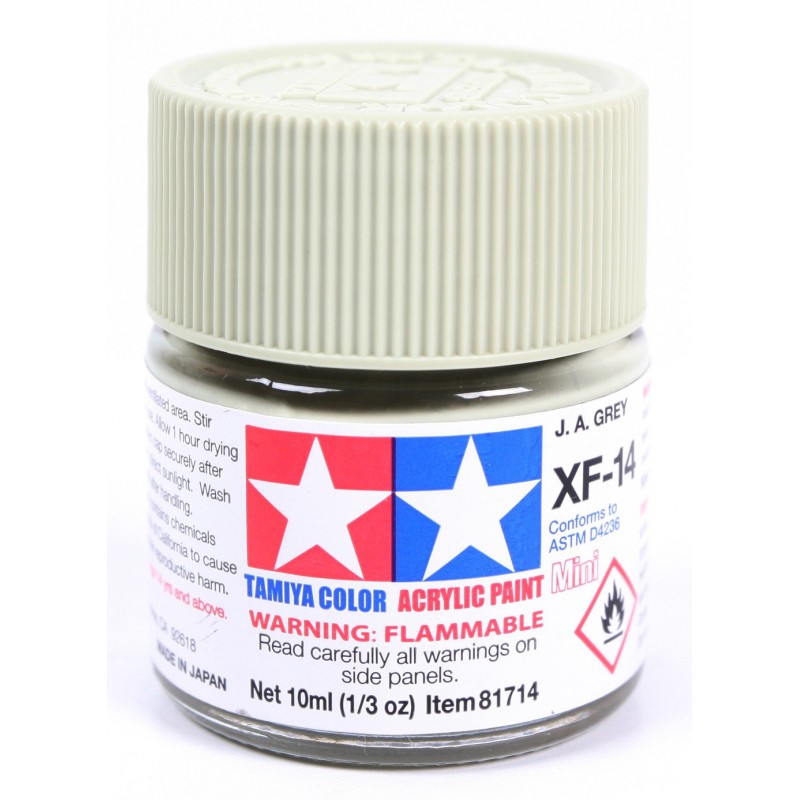 Tamiya Color Acrylic Paint Mini 10ml  -  XF-14 J.A. Grey