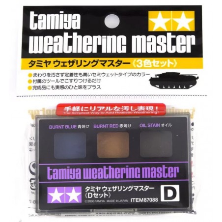 Tamiya Weathering Master (SET D)  -  Burnt Blue/Burnt Red/Oil Stain