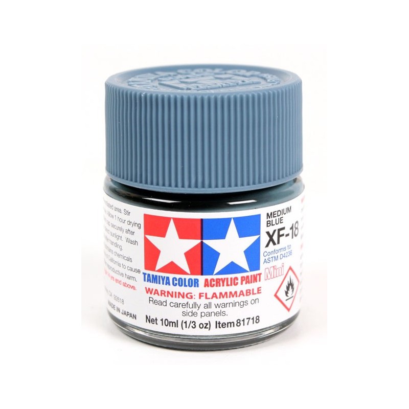 Tamiya Color Acrylic Paint Mini 10ml  -  XF-18 Medium Blue