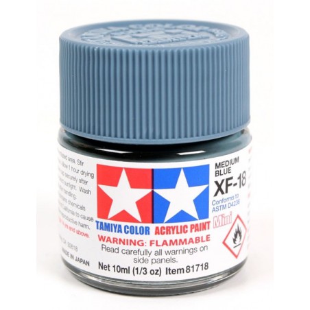 Tamiya Color Acrylic Paint Mini 10ml  -  XF-18 Medium Blue