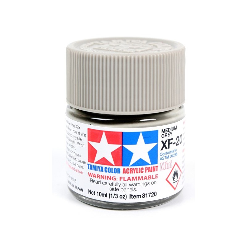 Tamiya Color Acrylic Paint Mini 10ml  -  XF-20 Medium Grey