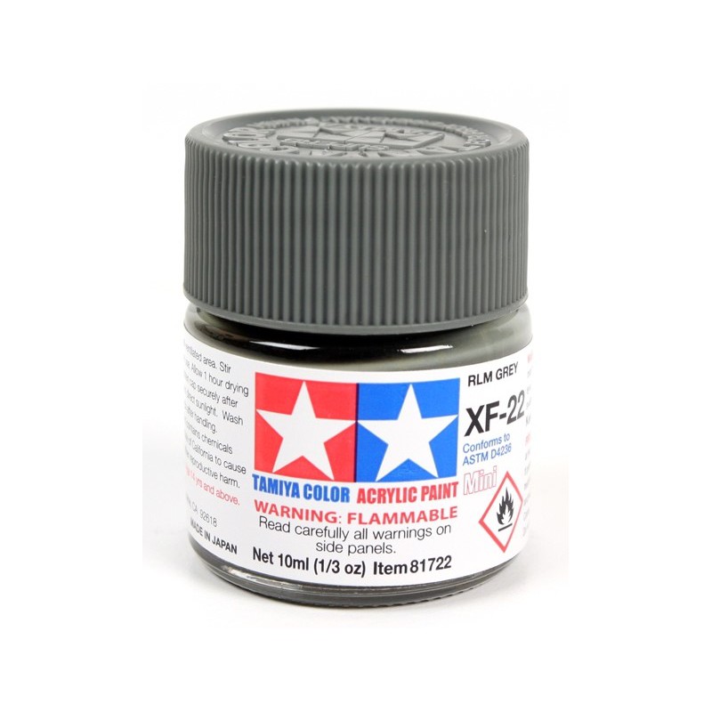 Tamiya Color Acrylic Paint Mini 10ml  -  XF-22 RLM Grey