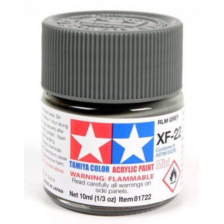 Tamiya Color Acrylic Paint Mini 10ml  -  XF-22 RLM Grey