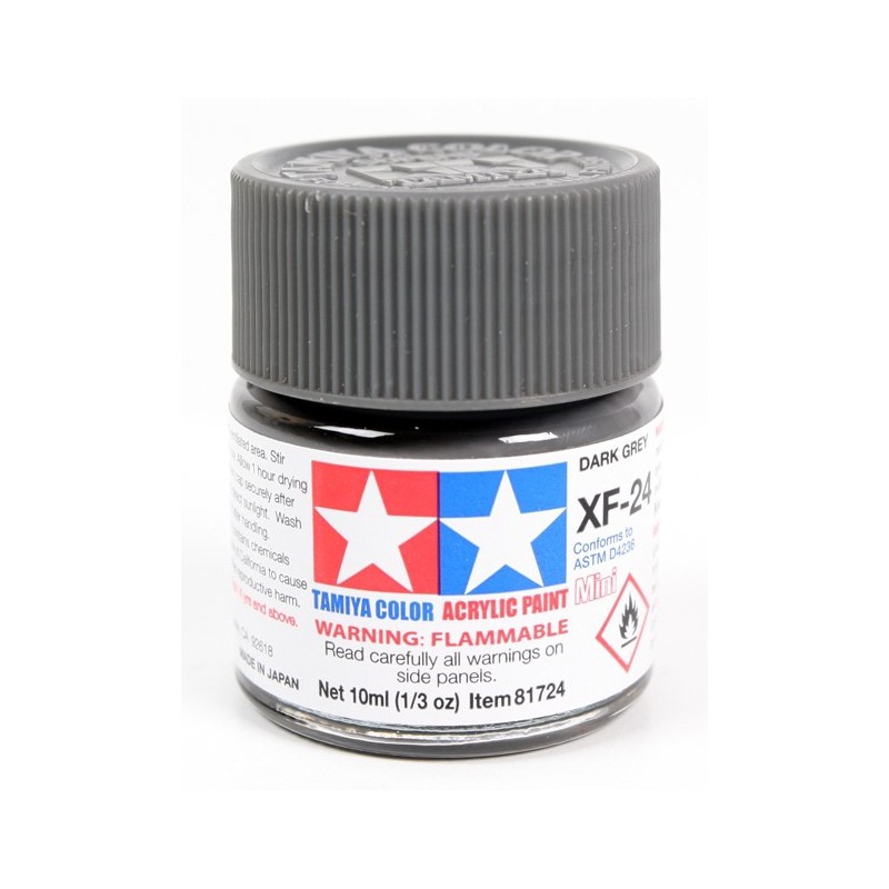 Tamiya Color Acrylic Paint Mini 10ml  -  XF-24 Dark Grey