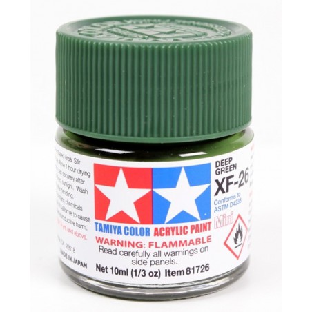 Tamiya Color Acrylic Paint Mini 10ml  -  XF-26 Deep Green