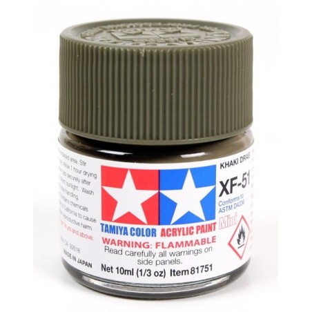 Tamiya Color Acrylic Paint Mini 10ml  -  XF-51 Khaki Drap