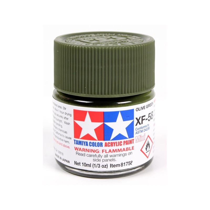 Tamiya Color Acrylic Paint Mini 10ml  -  XF-58 Olive Green