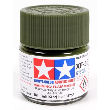 Tamiya Color Acrylic Paint Mini 10ml  -  XF-58 Olive Green