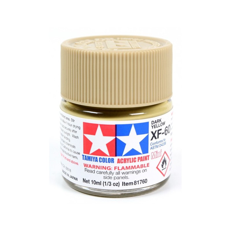 Tamiya Color Acrylic Paint Mini 10ml  -  XF-60 Dark Yellow