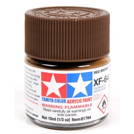 Tamiya Color Acrylic Paint Mini 10ml  -  XF-64 Red Brown