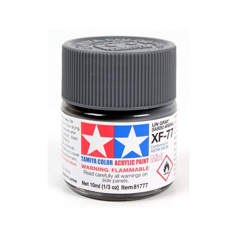 Tamiya Color Acrylic Paint Mini 10ml  -  XF-77 IJN Grey (Sasebo Arsenal)